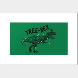 Tree-Rex Dinosaur Christmas Posters and Art